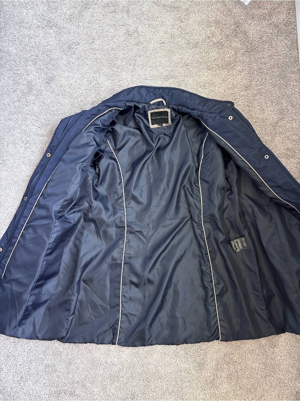 Weatherproof Navy Diamond Quilted Walker Barn Jacket Utility Puffer Coat Large - Picture 15 of 15
